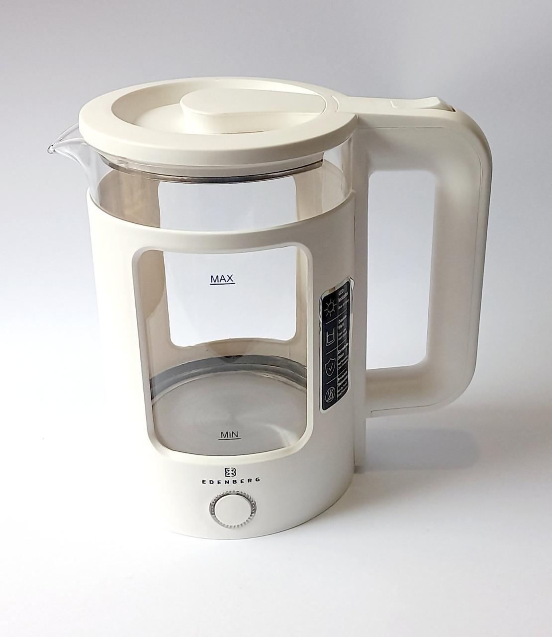 Чайник електричний скляний Edenberg з підсвіткою (EB-83558) - фото 4 Чайник електричний скляний Edenberg з підсвіткою (EB-83558) - фото 4