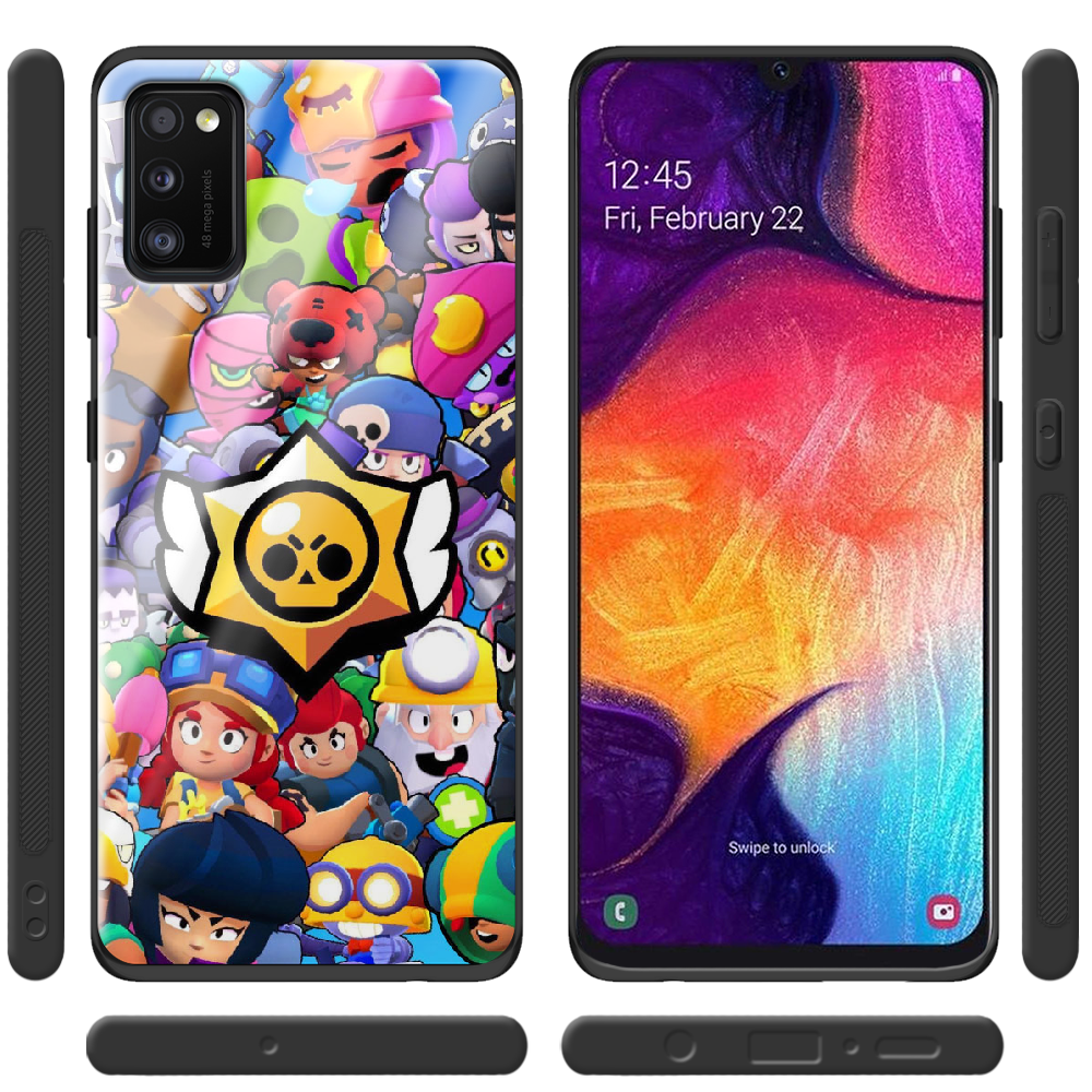 Чехол Boxface Samsung A415 Galaxy A41 Brawl Stars Черный силикон со стеклом (39755-up2389-40092) - фото 2