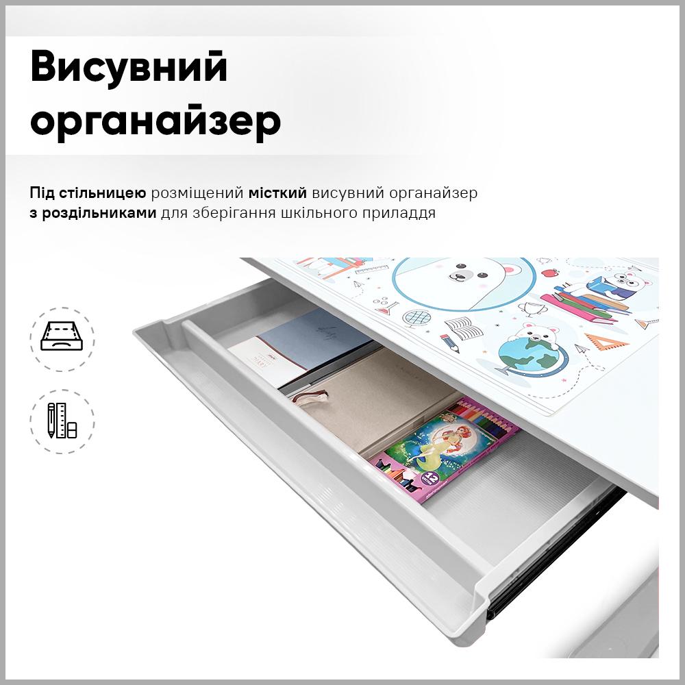 Парта детская школьная со стулом Evo-kids BD-29 Panda XL Grey (BD-29 G) - фото 7