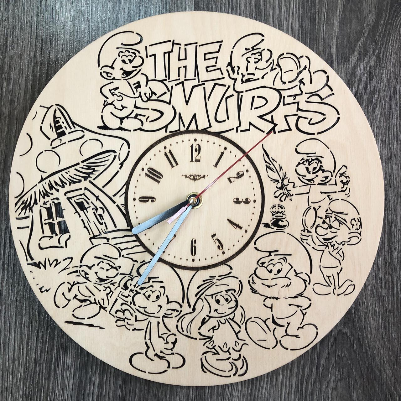 Часы детские настенные Смурфики