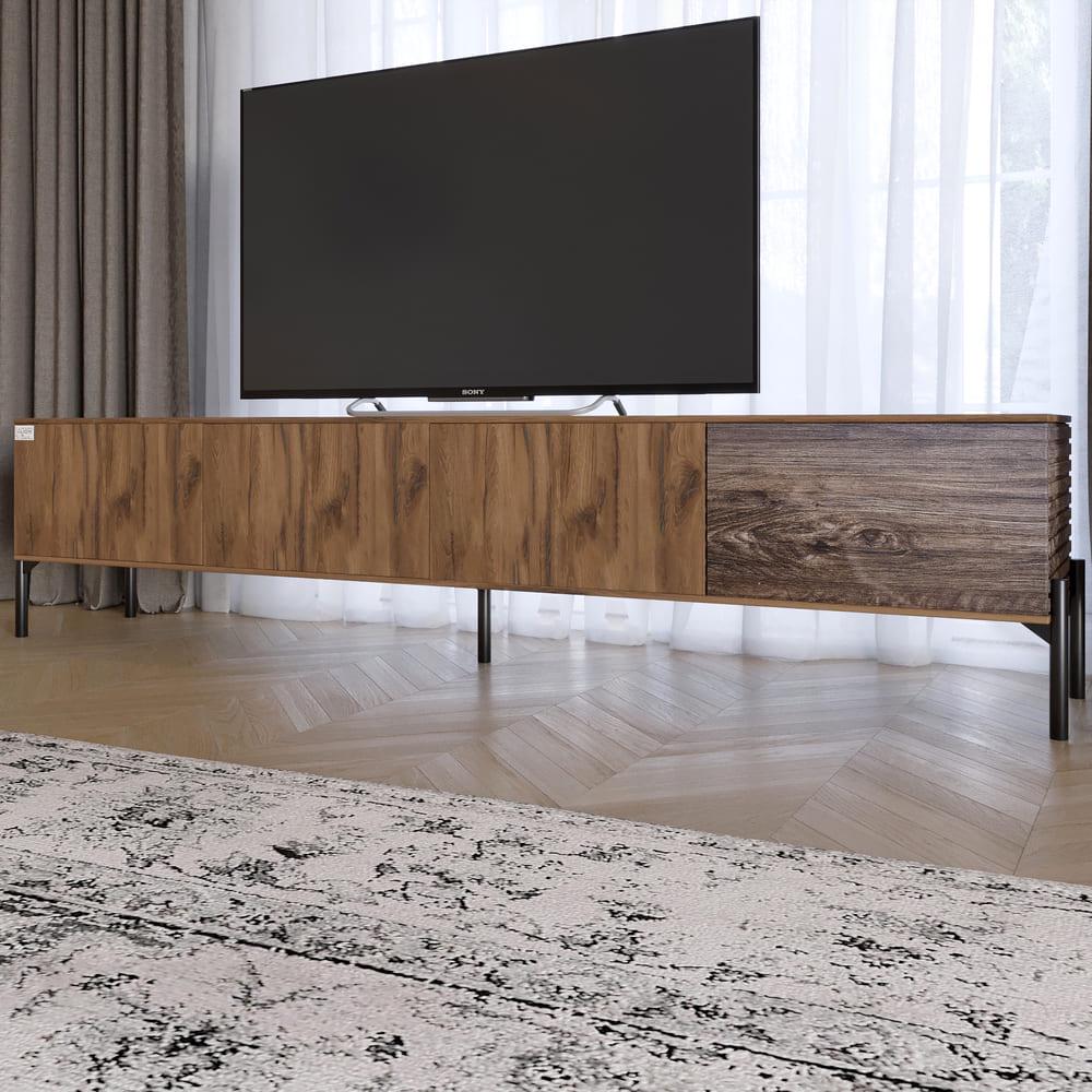 Тумба под телевизор Lion Грей на черных металлических ножках Дуб Ливорно/Дерево (000-000-2469)