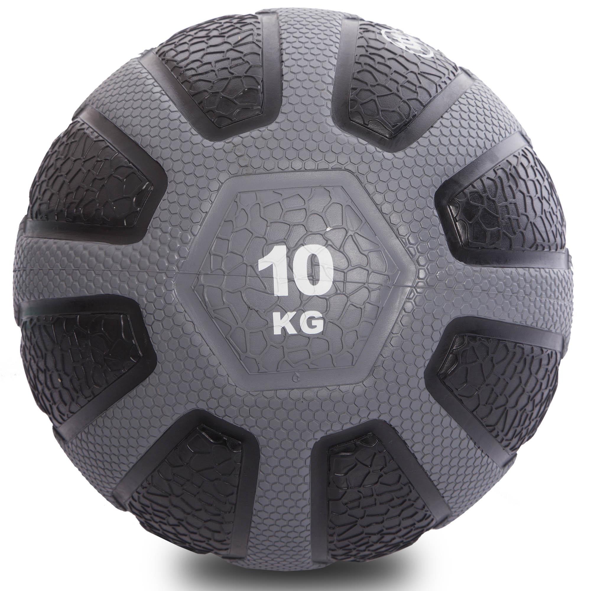 Мяч медицинский медбол Zelart Medicine Ball FI-0898-10 10кг Черный / Серый (DR003450) - фото 1