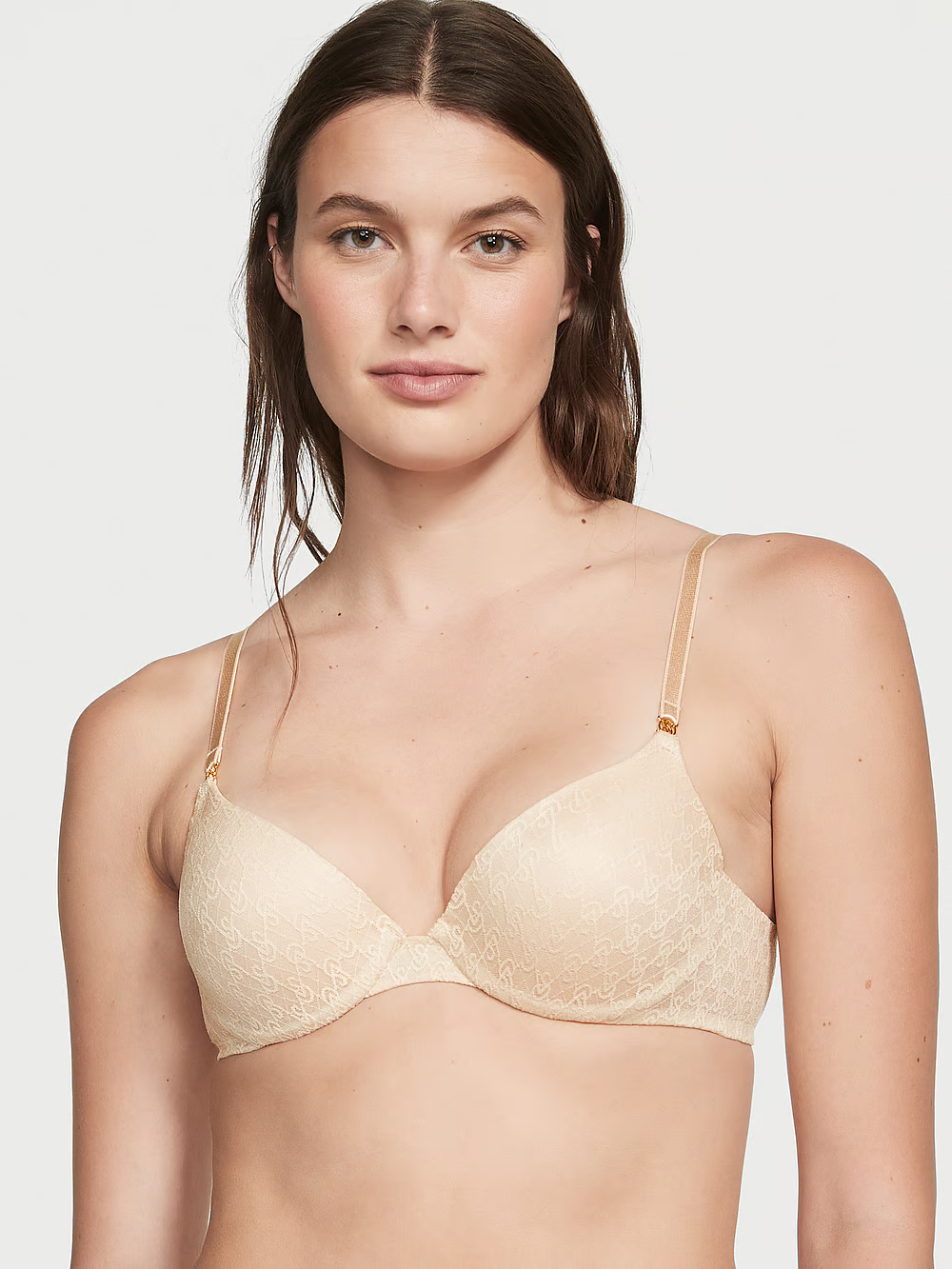 Бюстгальтер з пуш ап Icon by Victoria's Secret Push-Up Demi Bra 80E Бежевий (25451544)
