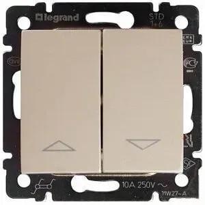 Выключатель двухклавишный Legrand Valena с механической блокировкой для жалюзи Слоновая кость (774304)