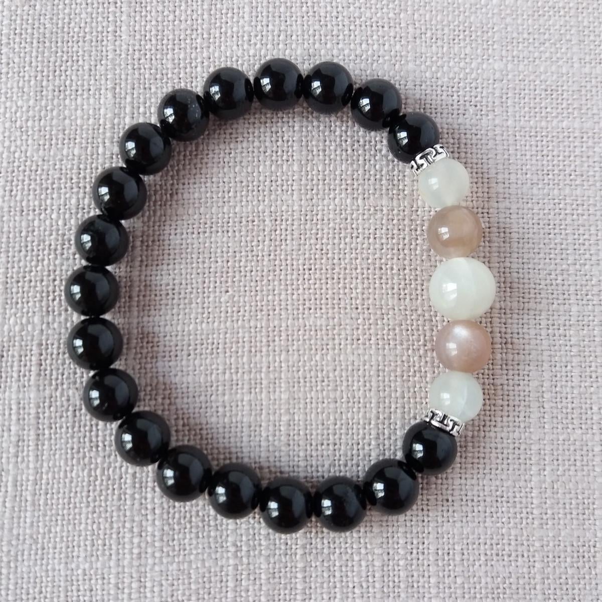 Браслет из Черного Турмалина Шерла/Лунный камень (1113183051) Браслет из Черного Турмалина Шерла/Лунный камень (1113183051)