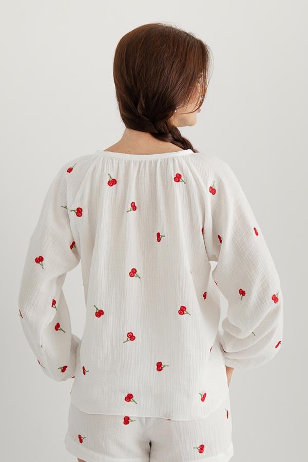 Рубашка с вышивкой Forli из муслина XL/XXL Cherry (ML0085-38-60) - фото 4