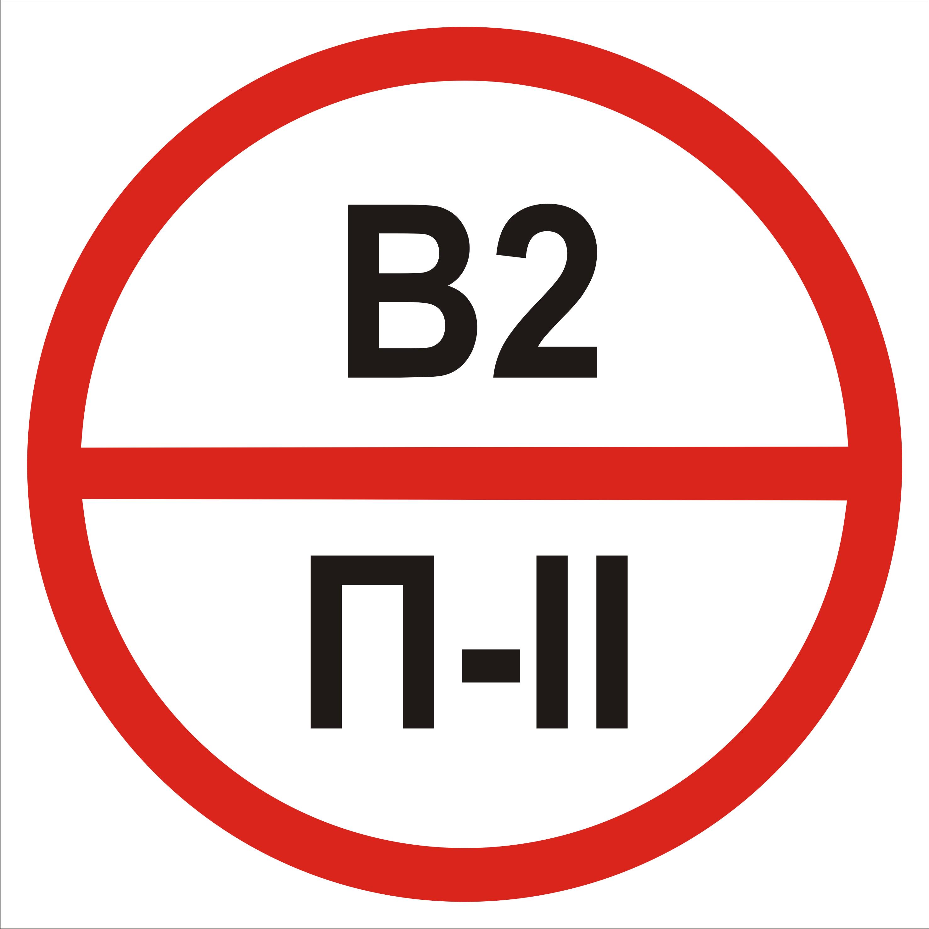 Табличка категория помещения В2/П2 20х20 см (00257)