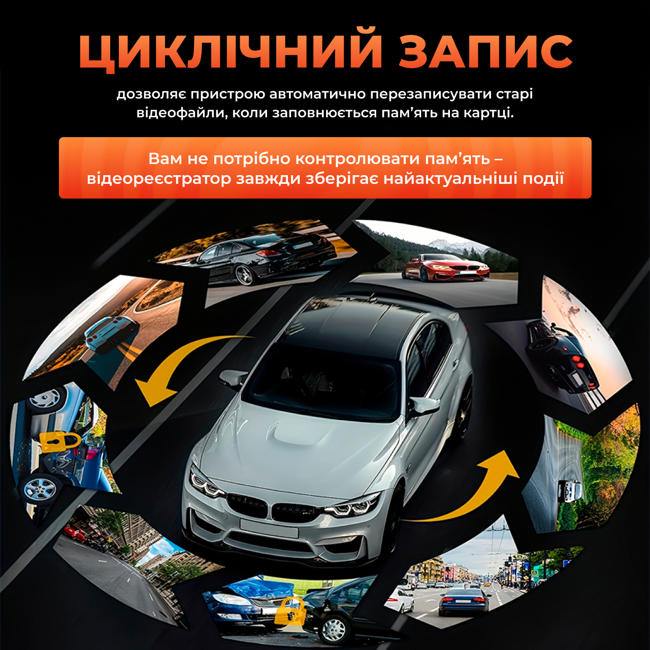 Відеореєстратор автомобільний з датчиком руху/автозаписом Чорний (25561121) - фото 3 Відеореєстратор автомобільний з датчиком руху/автозаписом Чорний (25561121) - фото 3