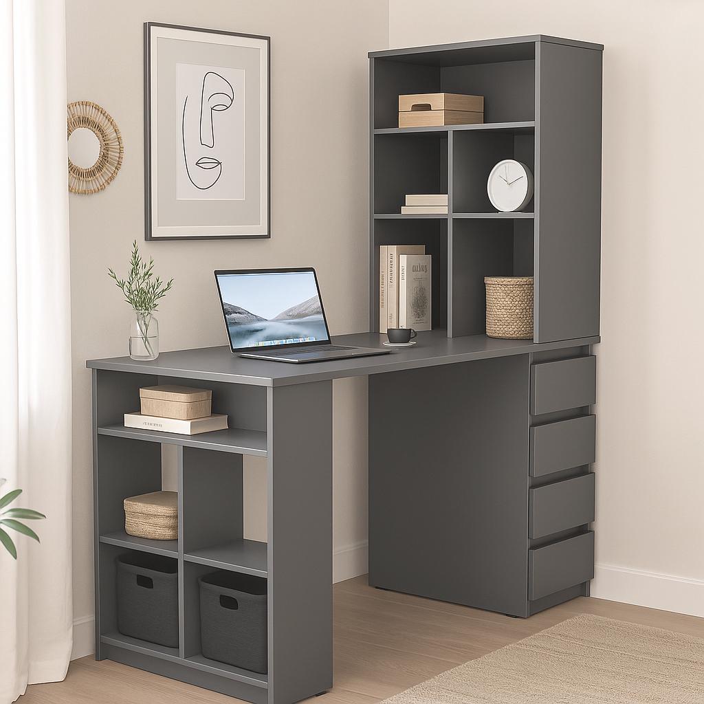 Стіл письмовий СП10 4Я SENAM 1500х1400х600 мм ДСП Сіра мишка - фото 1 Стіл письмовий СП10 4Я SENAM 1500х1400х600 мм ДСП Сіра мишка - фото 1