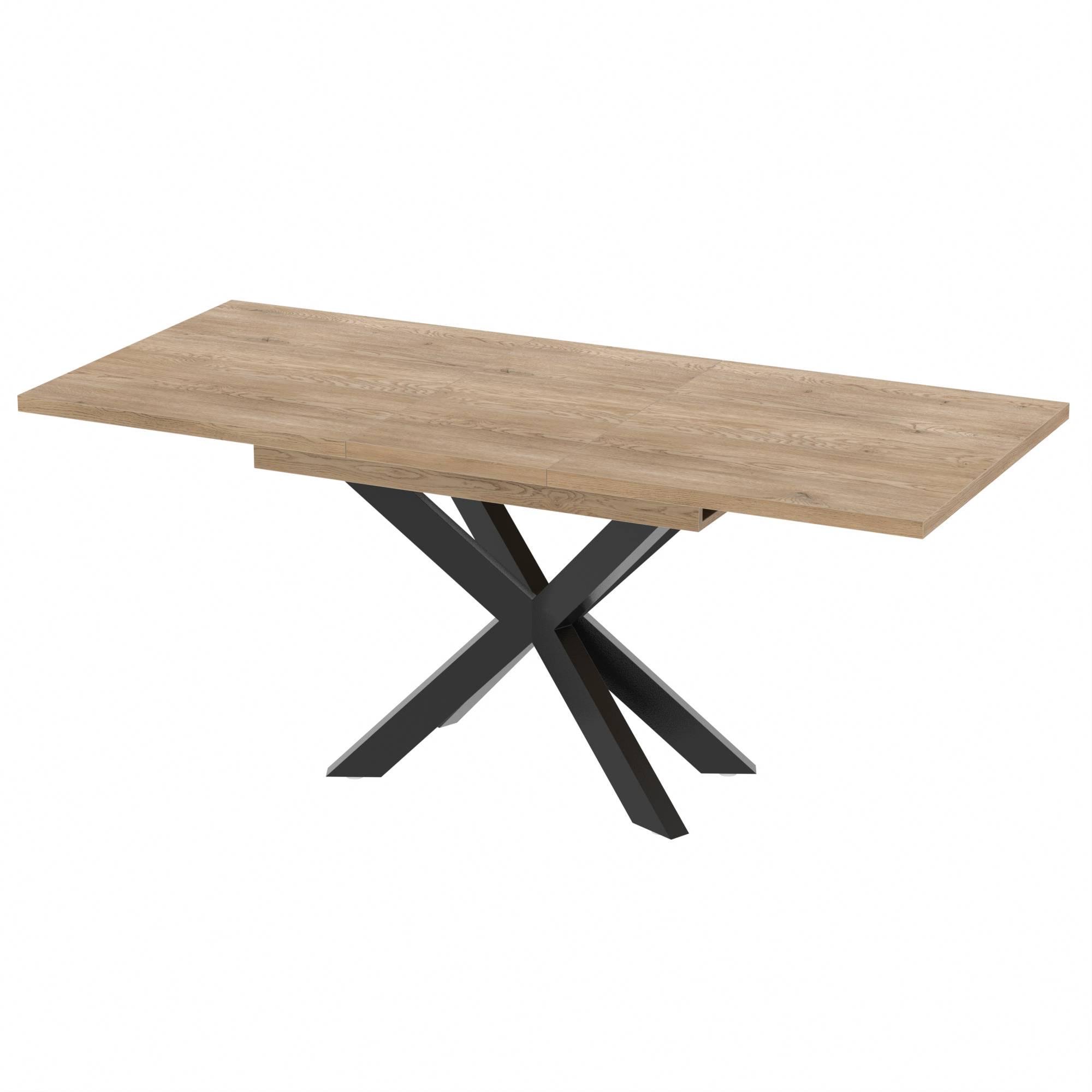 Обеденный стол раздвижной Спайдер ДСП 1400x800 мм Дуб кремона Торро/Черный (9197711)