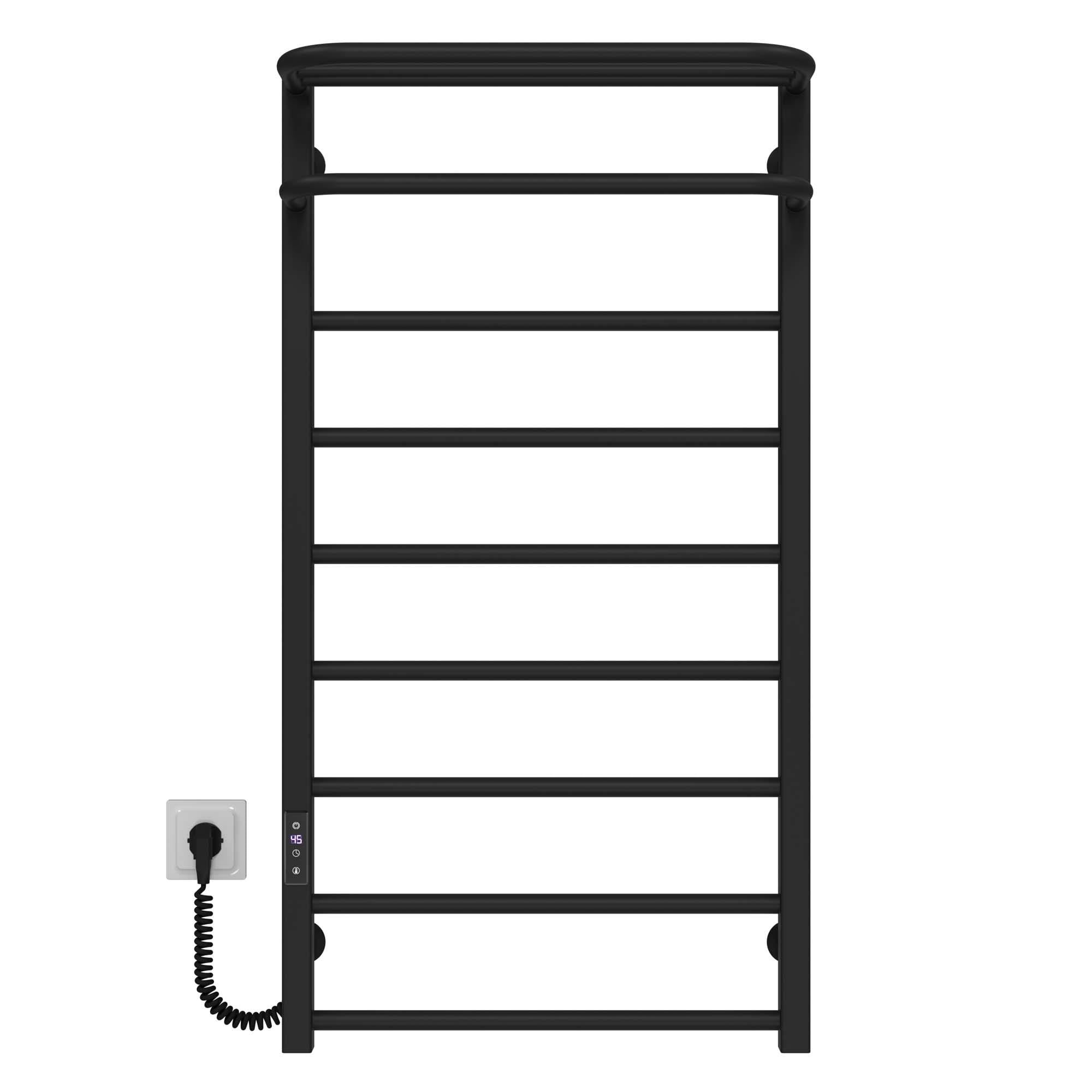 Полотенцесушитель электрический Deffi Lux Hotel П9 JD04 левое подключение нержавеющая сталь 600х1000 мм Черный (A.LH.100.60.9.EBL2)