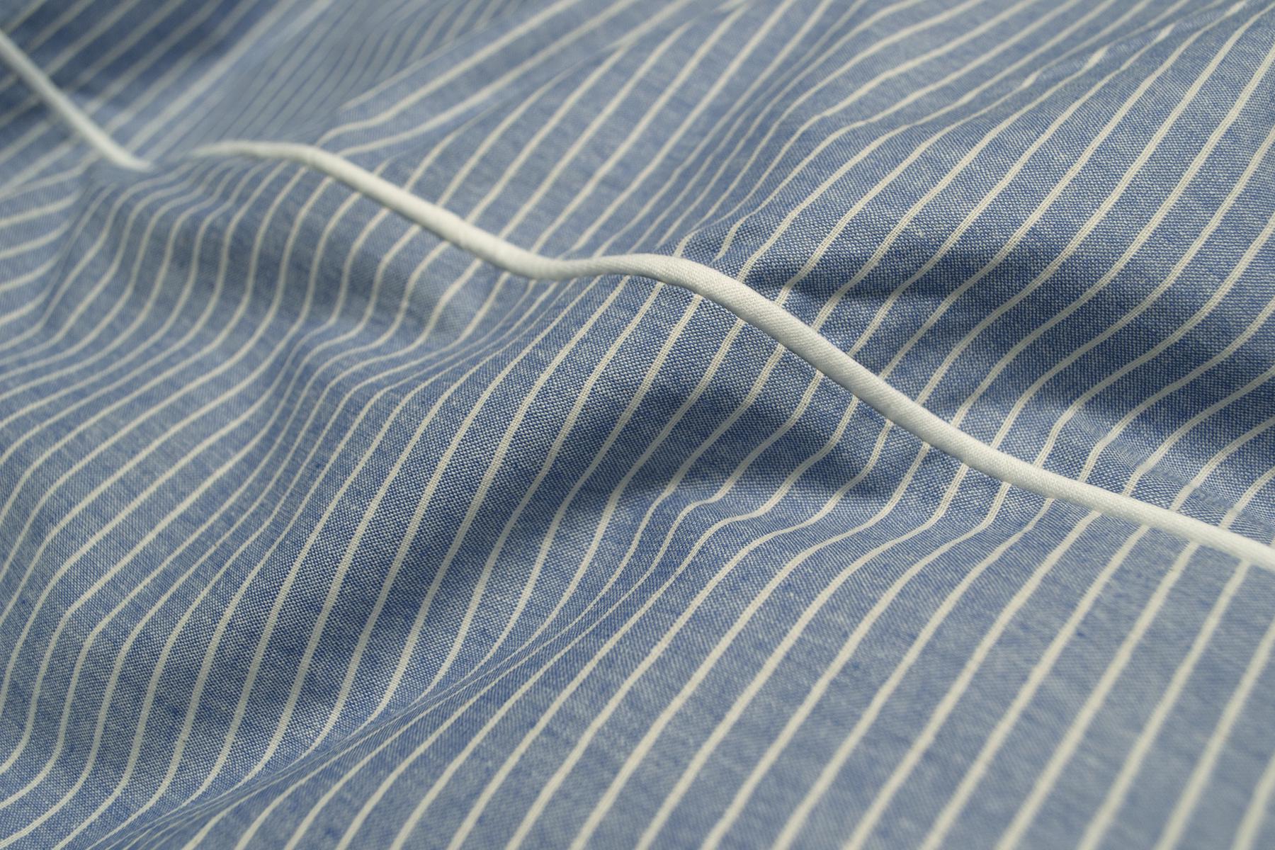 Комплект постельного белья Lotus Home Premium Percale Stripe семейный Синий (26668188) - фото 4