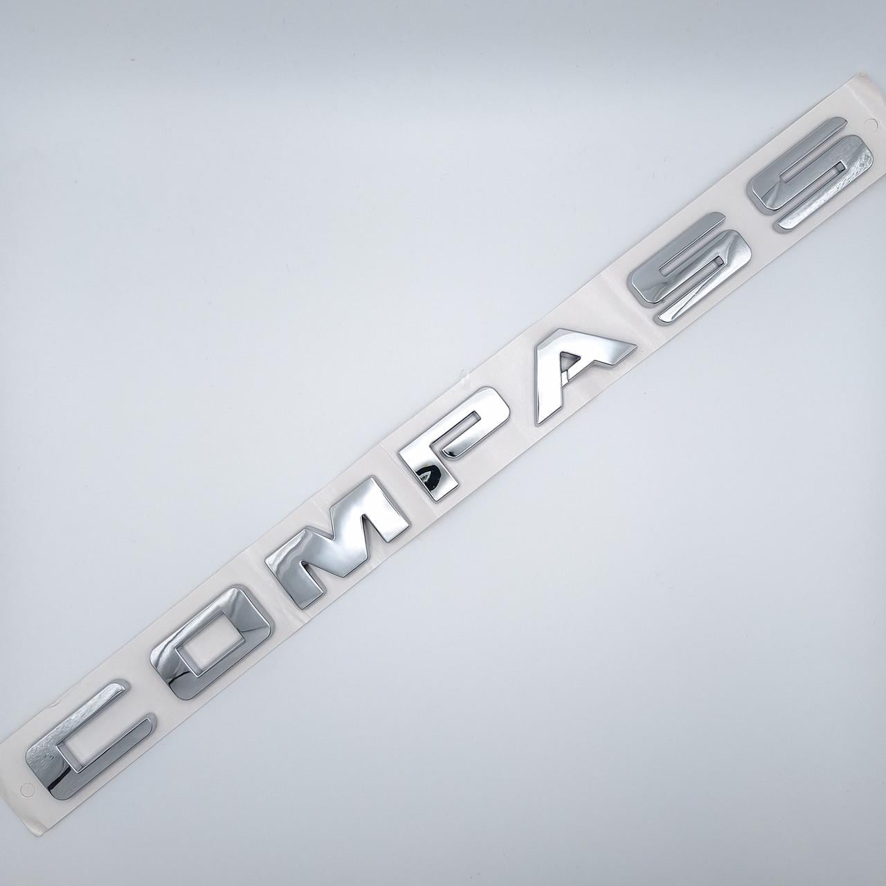 Эмблема надпись Compass Jeep ABS 32х2 см Хром глянцевый (2074649679)