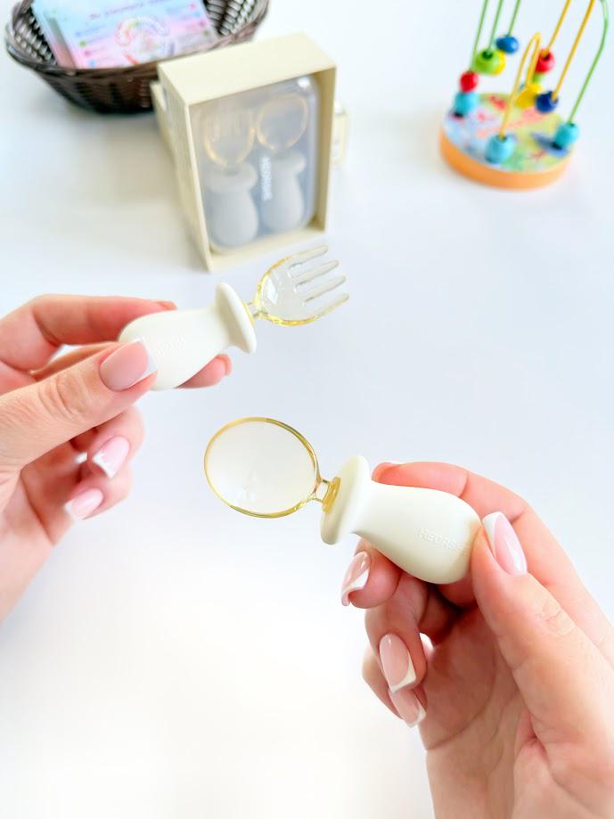 Набор детских приборов Heorshe ложка/вилка с 6 месяцев Белый (28056280) - фото 3 Набор детских приборов Heorshe ложка/вилка с 6 месяцев Белый (28056280) - фото 3