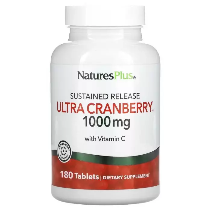 Добавка Natures Plus Ultra Cranberry 1000 мг с замедленным высвобождением 180 таблеток (NTP3953)