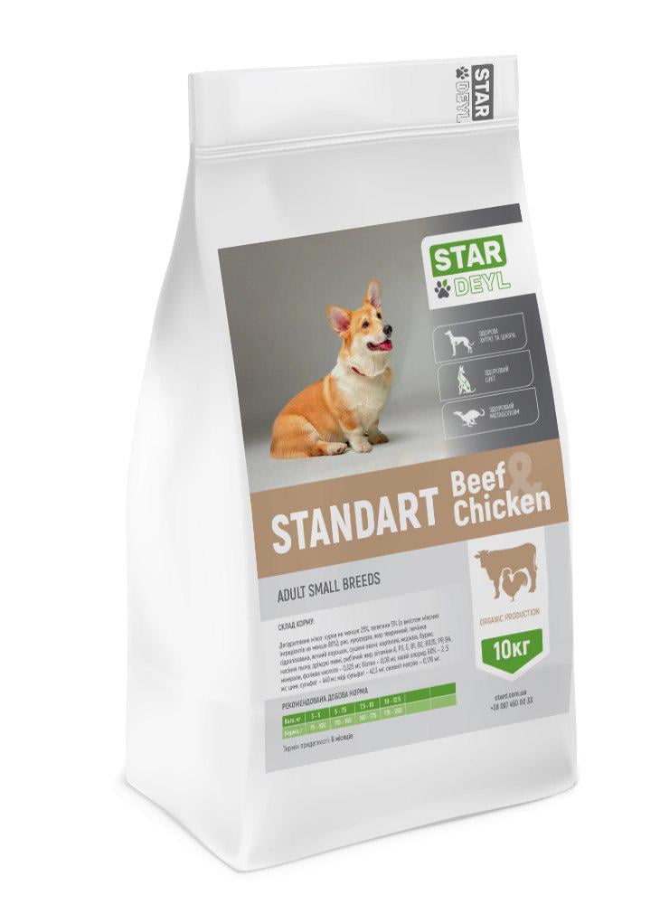 Корм сухой StarDeyl Standart Курица с телятиной для собак мелких пород 10 кг