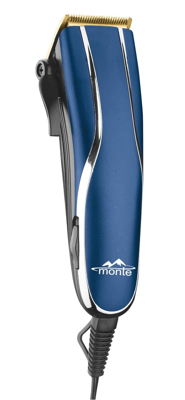 Машинка для стрижки Monte MT-5056C титановые лезвия No Oil/4 насадки 3-12 мм/регулировка до 3 мм/от сети 18 Вт Сине-черный (33348757)