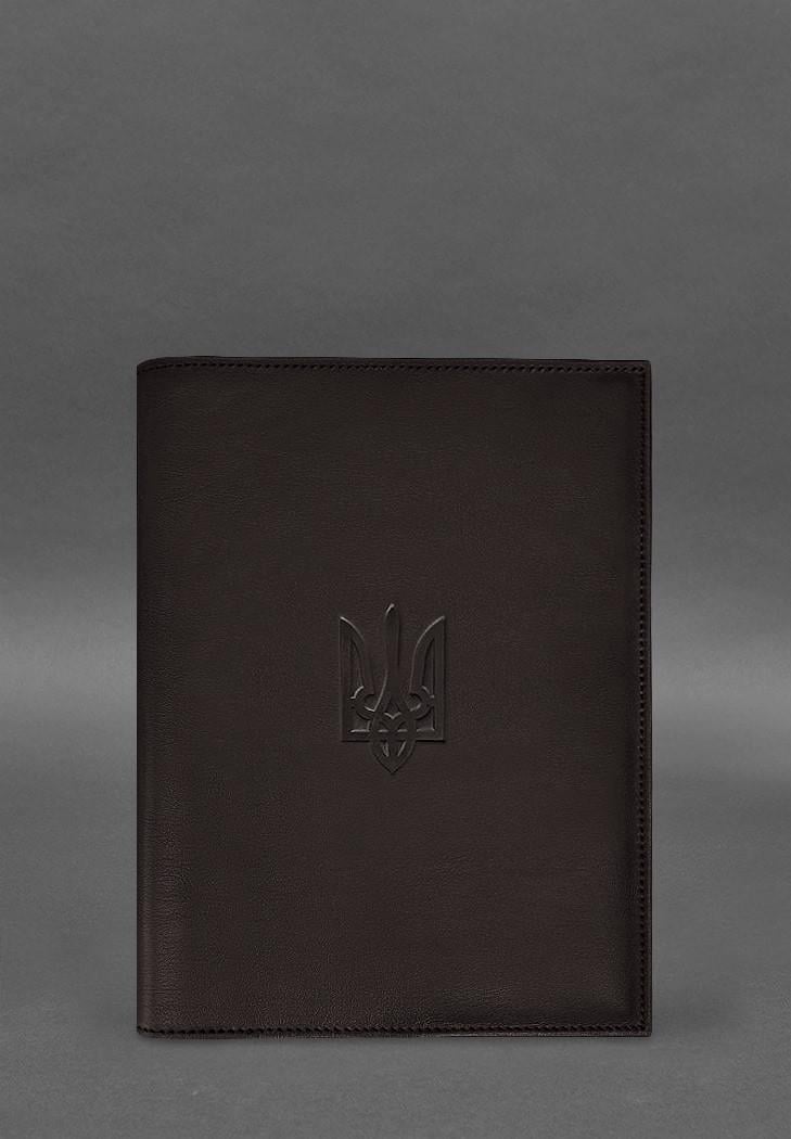 Обложка кожаная для нотариального реестра с Тризубом Темно-коричневый (A-028873)