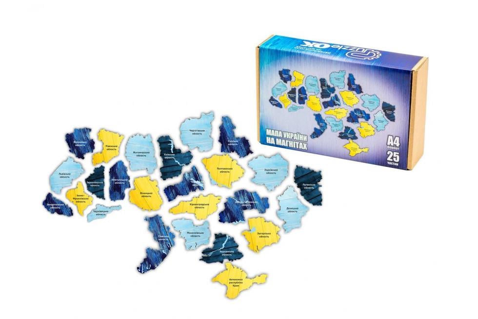 Карта Украины PuzzleOk на магнитах 29х19 см 25 деталей