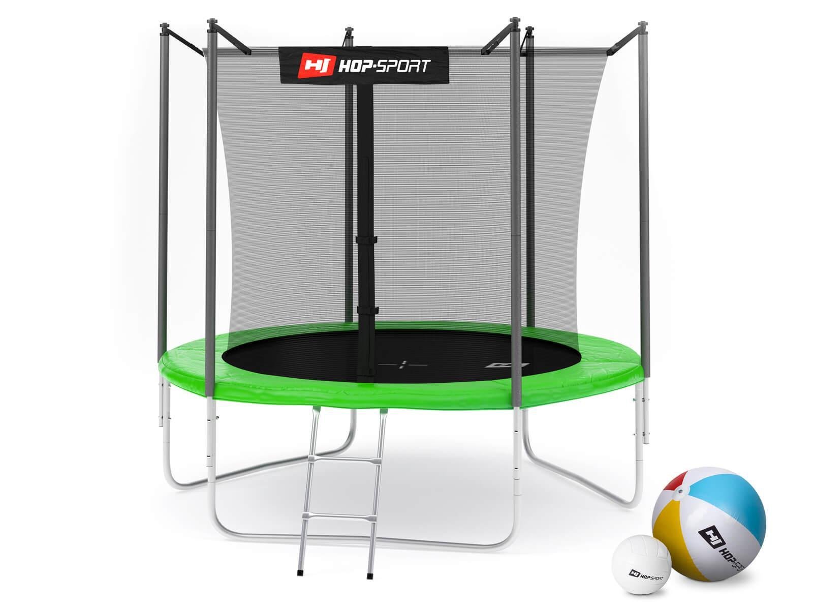 Батут Hop-Sport 8ft (244 см) с внутренней сеткой Зеленый