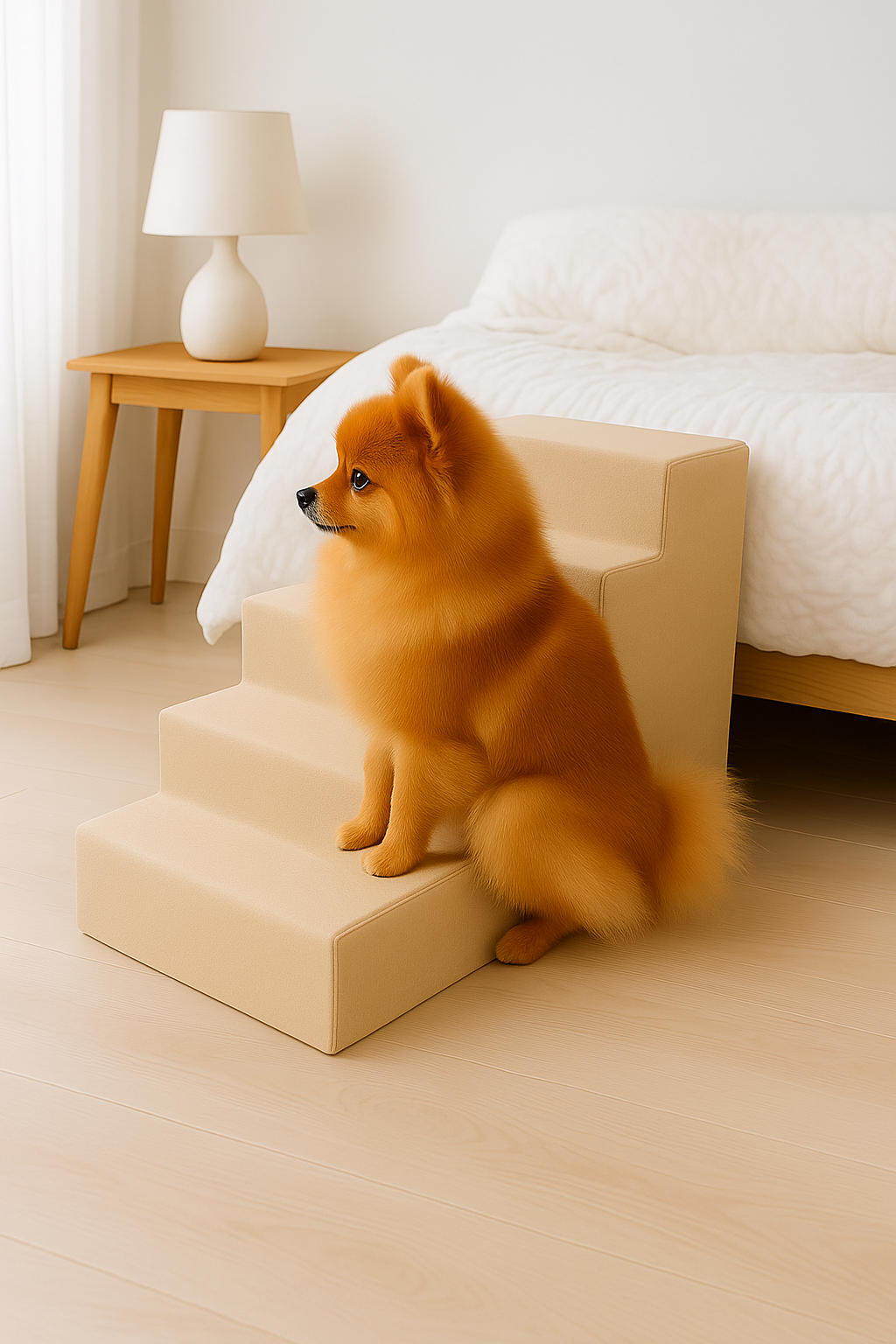 Сходинка для собак знімний чохол 36х40х50 см Бежевий (30433606)
