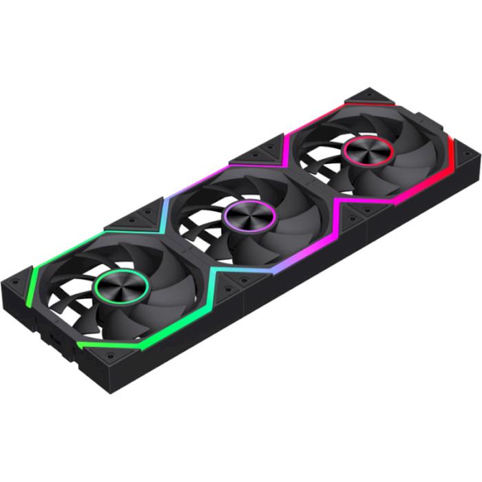 Комплект корпусных вентиляторов GameMax FN12A-N2 WL 3-Pack ARGB PWM 120 мм 2000 об/мин Черный