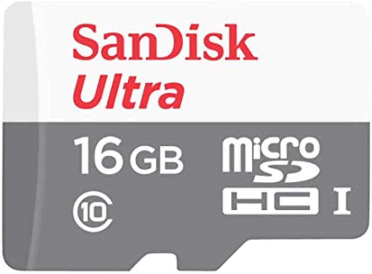 Карта памяти microSDHC SanDisk Ultra 16 Gb class 10 80 Mb/s