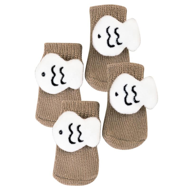 Носки для собак Lesko 2305CGSL1479 Рыбки с нескользкими накладками M (25714046)