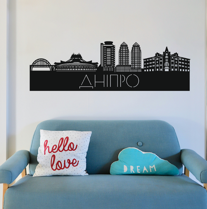 Панно деревянное Decart Днепр настенный декор в стиле минимализм на кухню гостиную и спальню 90х27 см