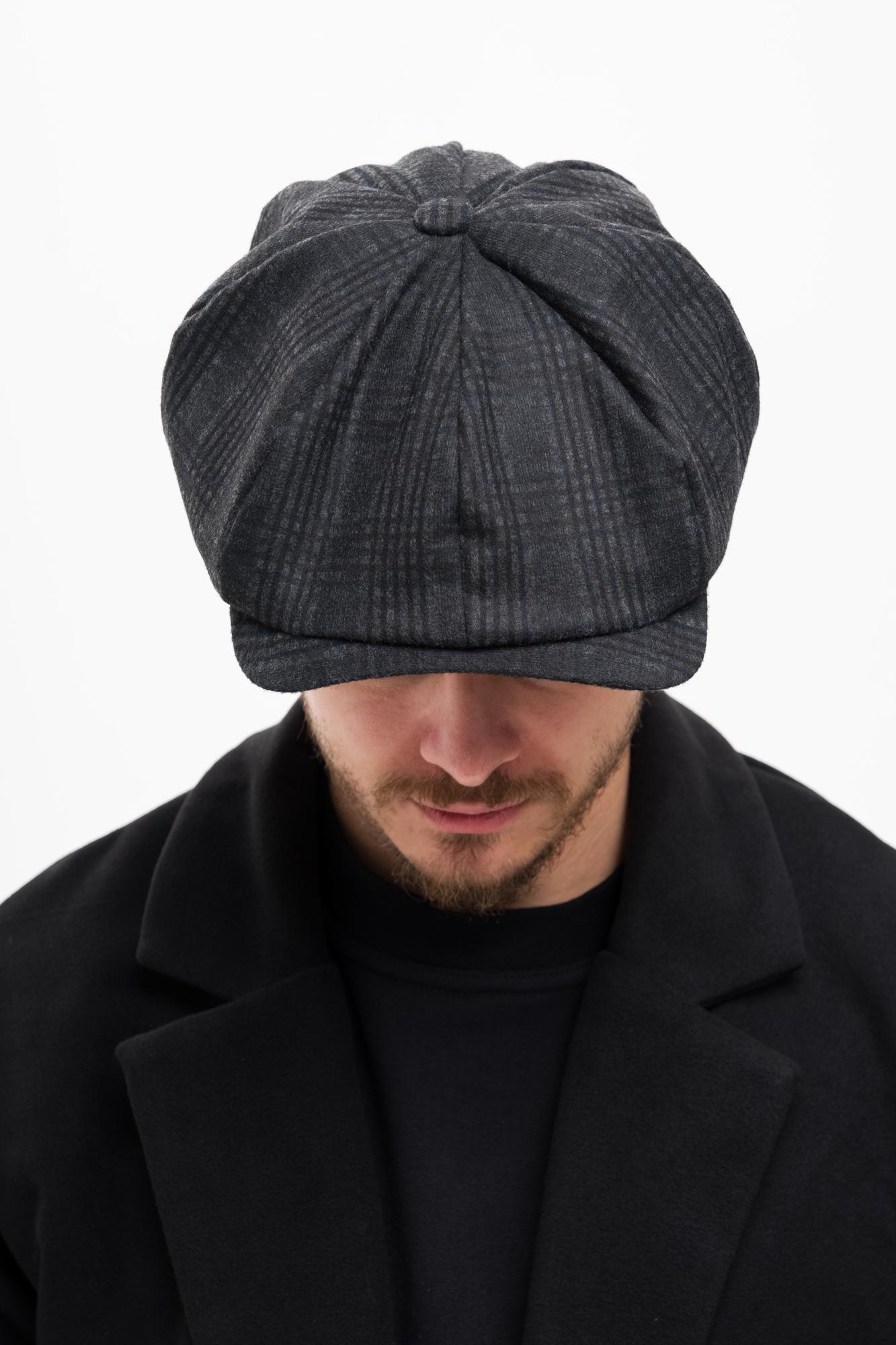 Кепка хулиганка Without Brand Alfi в клетку Black (8056035 8056036)