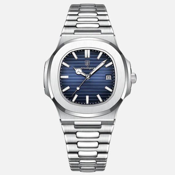 Наручний годинник чоловічий Poedagar Nautilus синій циферблат Сріблястий (wt0527)