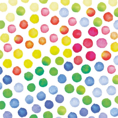 Салфетки для декупажа Ambiente Акварельный цветной горох 18,5 г/м2 33х33 см 20 шт. 12 пач. (8712159103816)