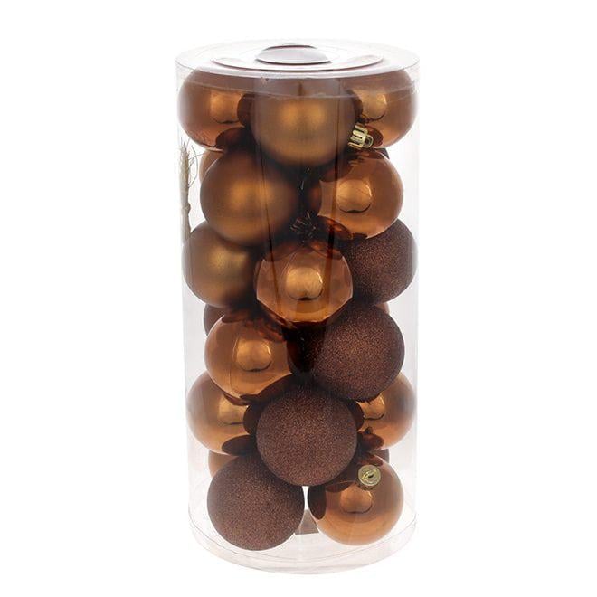 Набор новогодних шаров Flora пластик 24 шт. D 6 см (13062)