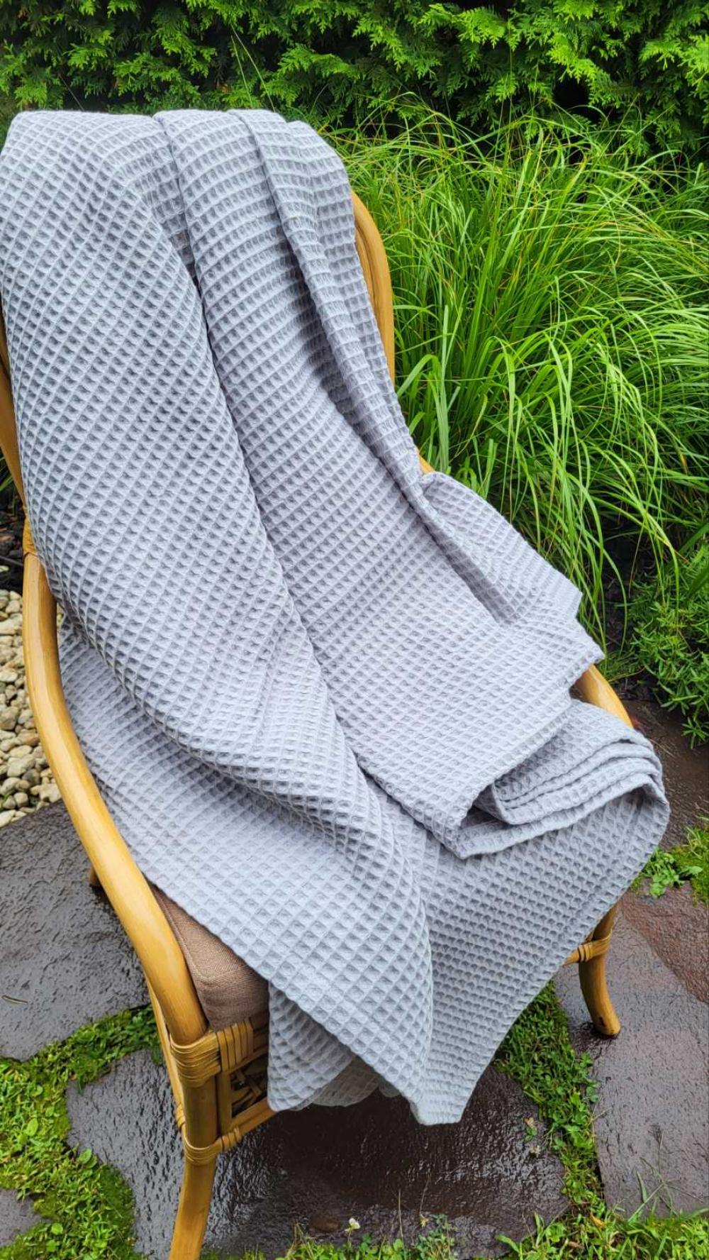 Покрывало Пике Сота 200x220 см Светло-серый (11123) - фото 4