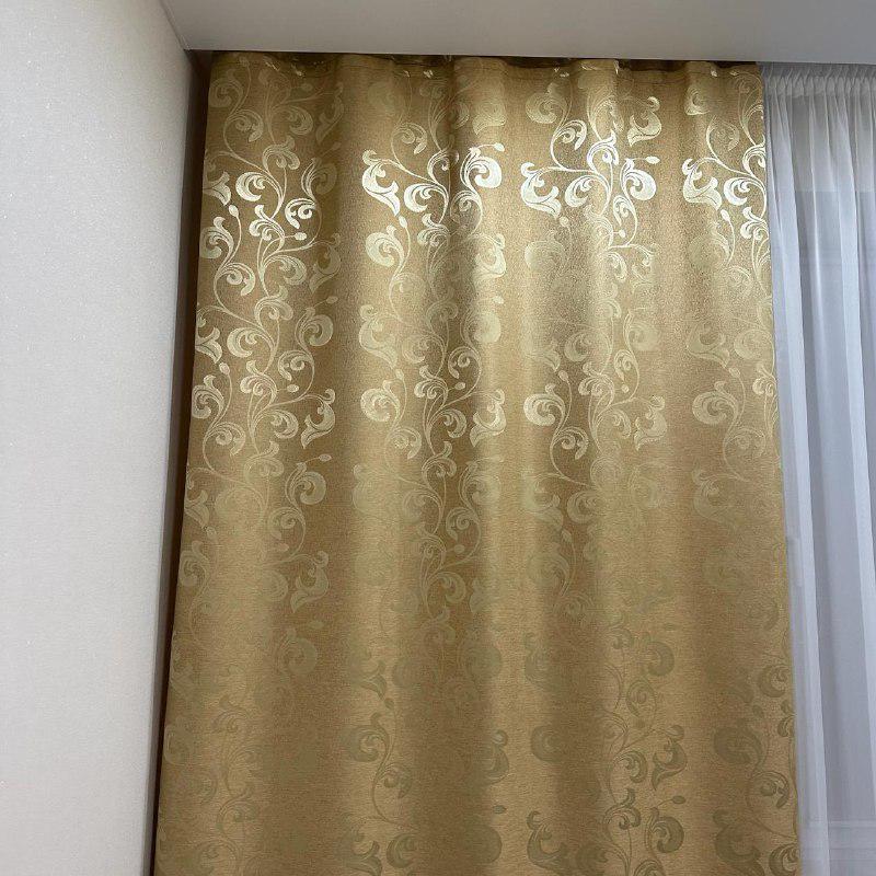 Шторы Toscana жаккардовые 1,5х2,7 м 2 шт. Золотой - фото 4 Шторы Toscana жаккардовые 1,5х2,7 м 2 шт. Золотой - фото 4