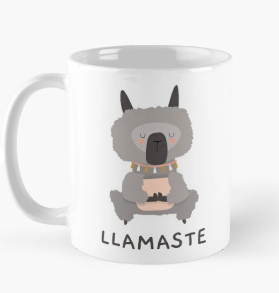 Чашка керамическая с принтом "LLamaste" 330 мл Белый (ПН222Ч)