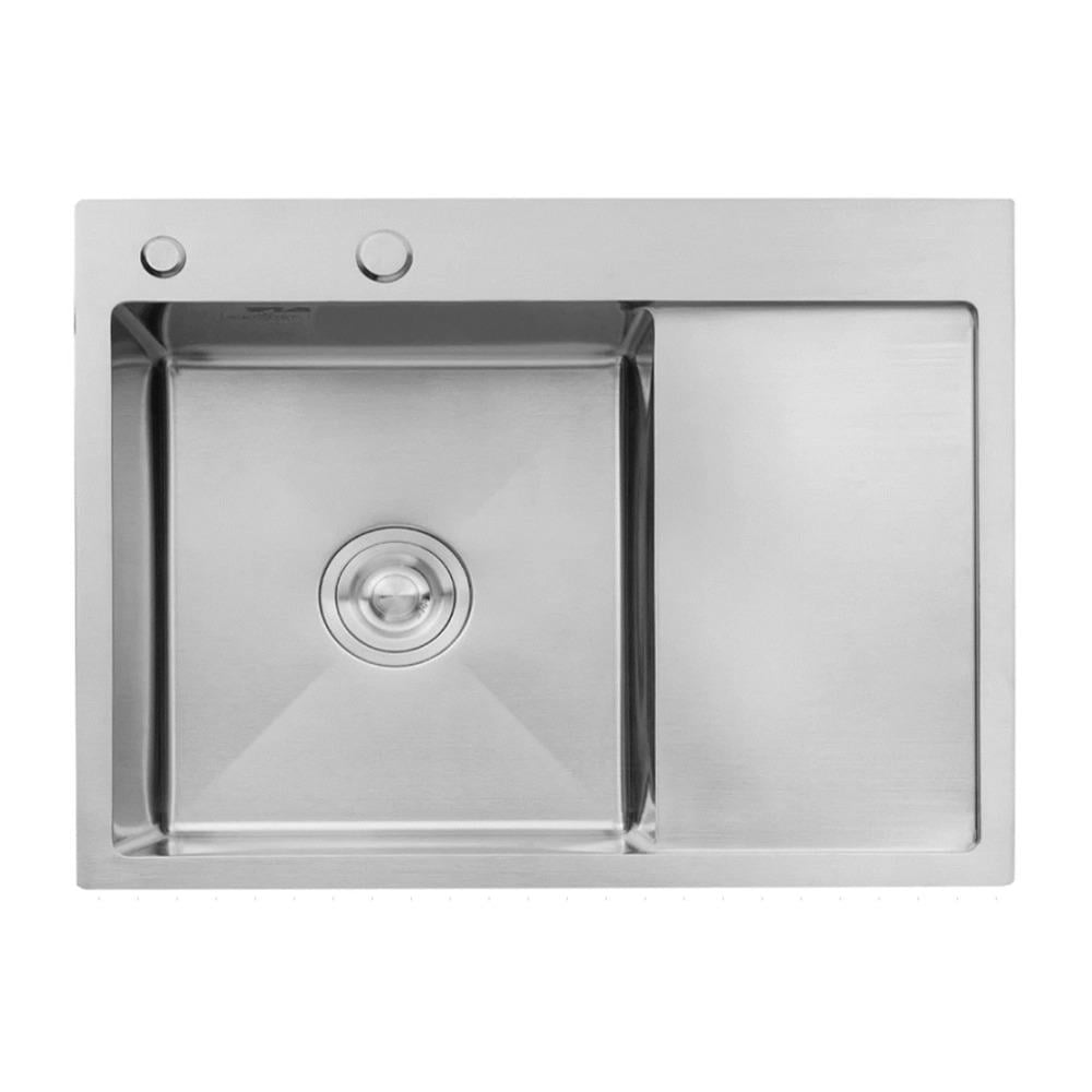 Кухонная мойка с дозатором Lidz H6350L 3/1 мм с крылом Нержавеющая сталь - фото 3