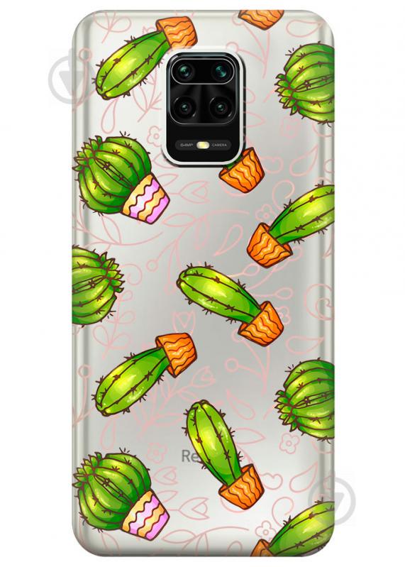 Прозрачный силиконовый чехол iSwag для Xiaomi Redmi Note 9S с рисунком - Арт кактусы (M1696) Прозрачный силиконовый чехол iSwag для Xiaomi Redmi Note 9S с рисунком - Арт кактусы (M1696)