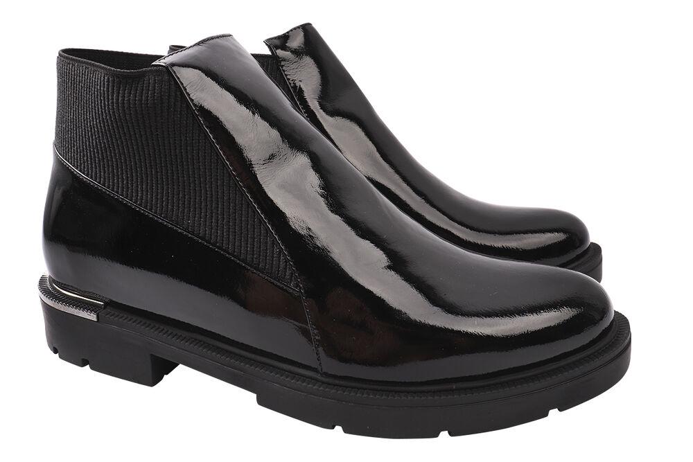 Ботинки женские Molly Bessa из лакированой кожи р. 39 Черный (230-20DHC)