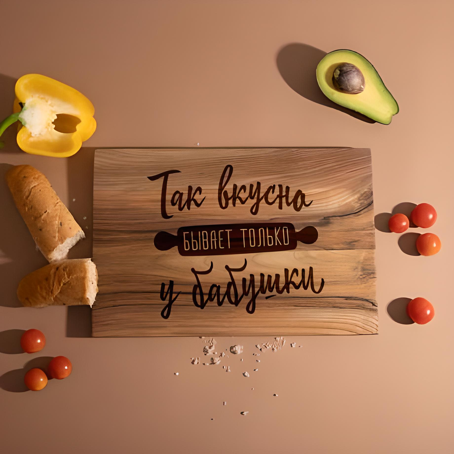Доска кухонная Так вкусно бывает только у бабушки из ореха S (4-6-4598568)
