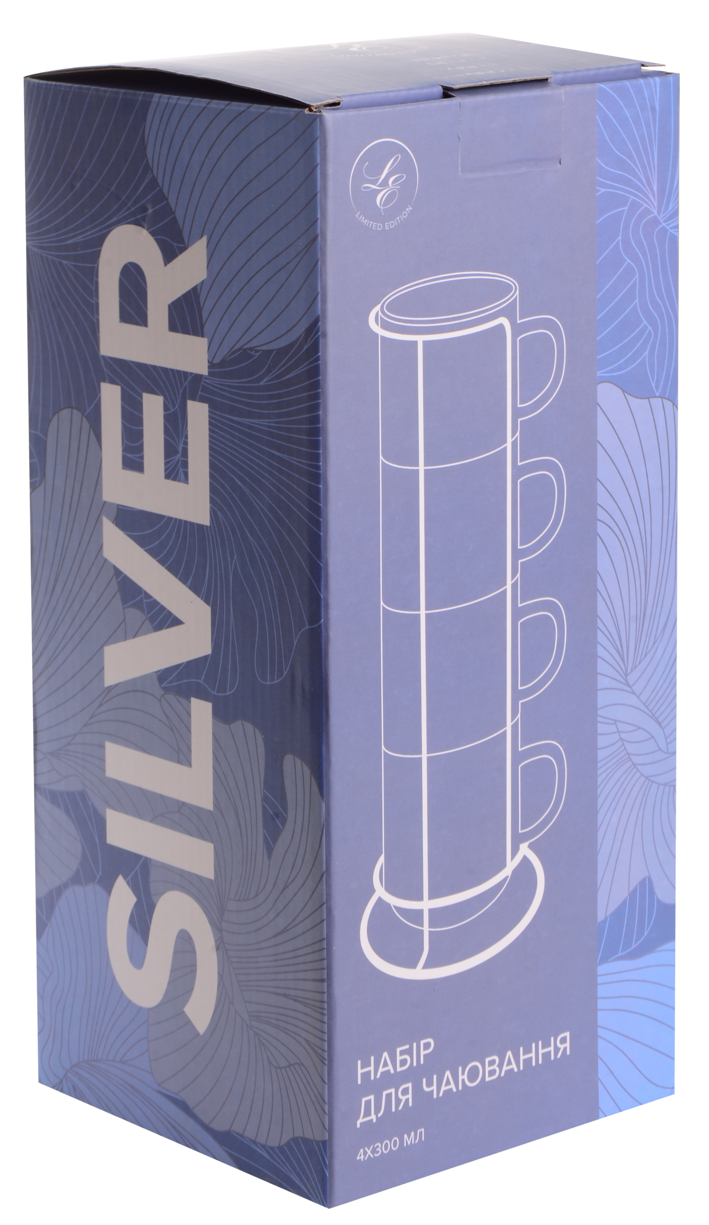 Набор чашек Limited Edition SILVER 4Х на металлической подставке 340 мл (UG-RX-N240581) - фото 6