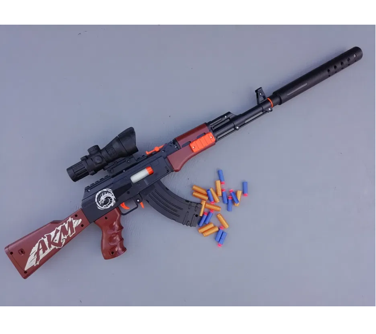 Дитячий автомат м'які кулі з гільзами/снайперський приціл/20 патронів на присосках 83 см (322 А) Дитячий автомат м'які кулі з гільзами/снайперський приціл/20 патронів на присосках 83 см (322 А)