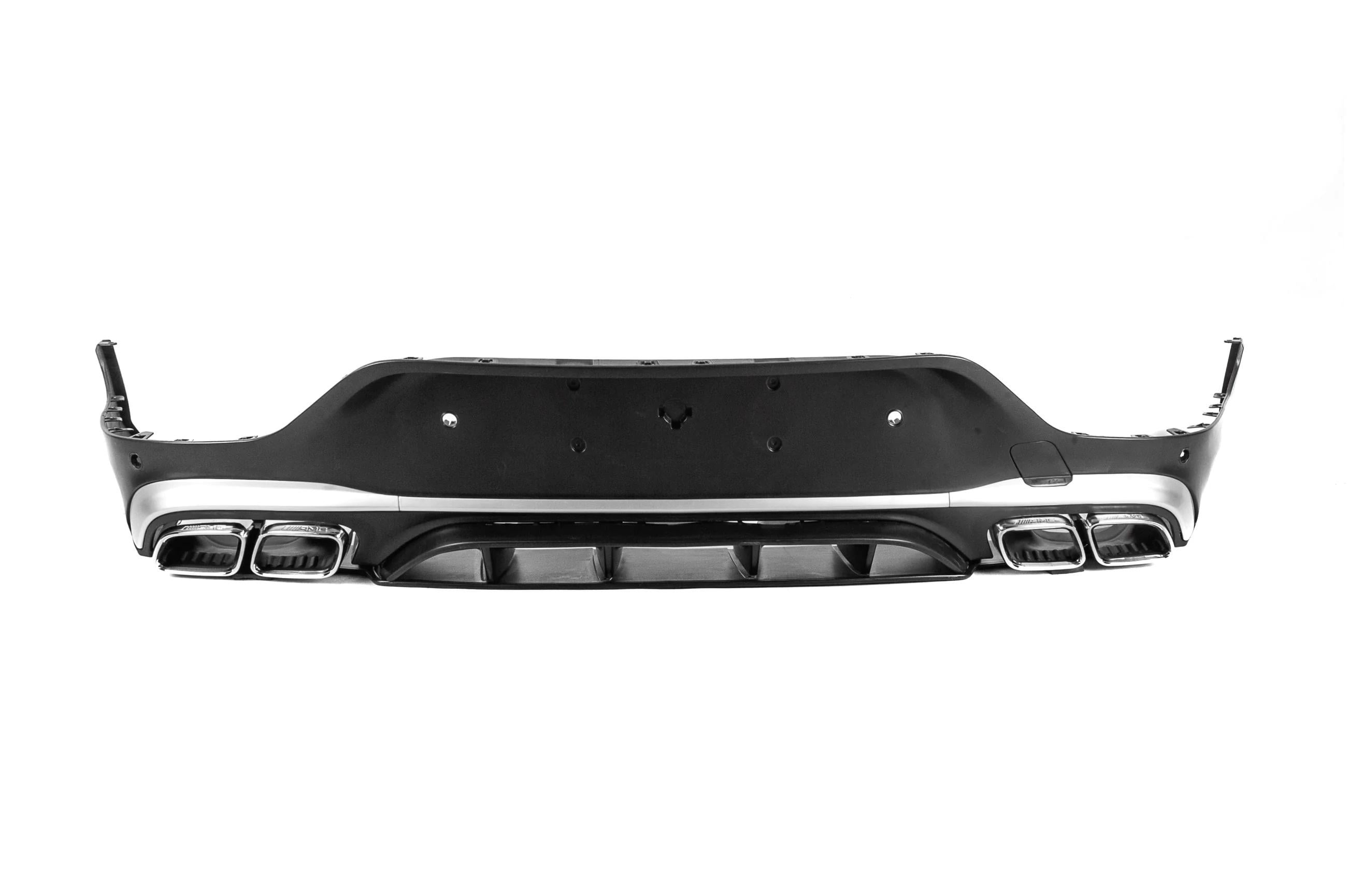 Задний диффузор с насадками GBT дизайн AMG63 2020-2022 для Mercedes GLC coupe C253 2016-2023 гг. abs-пластик Silver (151284)