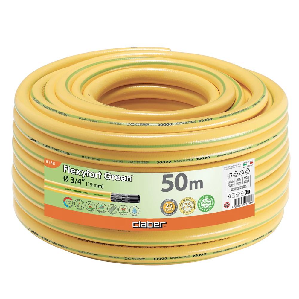 Шланг садовий для поливу Claber Flexyfort Green 9138 50 м 3/4" 3 шари