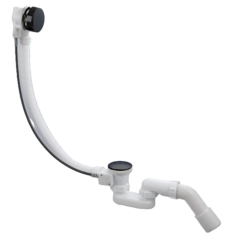 Сифон для ванны KOER BD-04-05 1 1/2" полуавтоматический с переливом без ревизии Черный (KR5443)