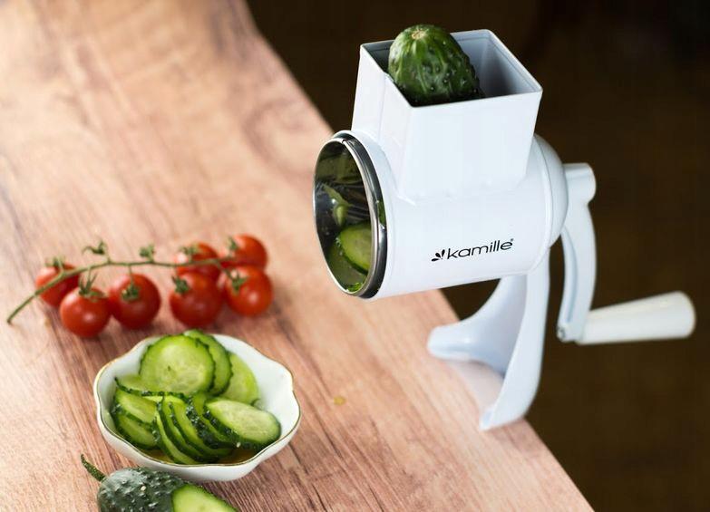 Терка Kamille механическая ручная с 4-мя насадками. - фото 6 Терка Kamille механическая ручная с 4-мя насадками. - фото 6