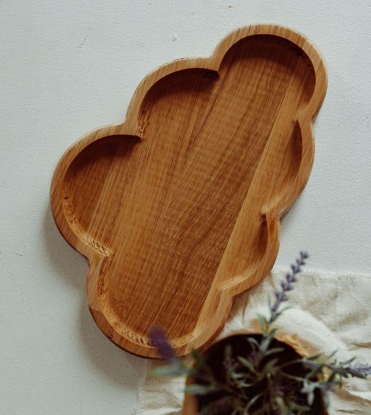 Тарілка дитяча дерев'яна Хмаринка (099) - фото 3