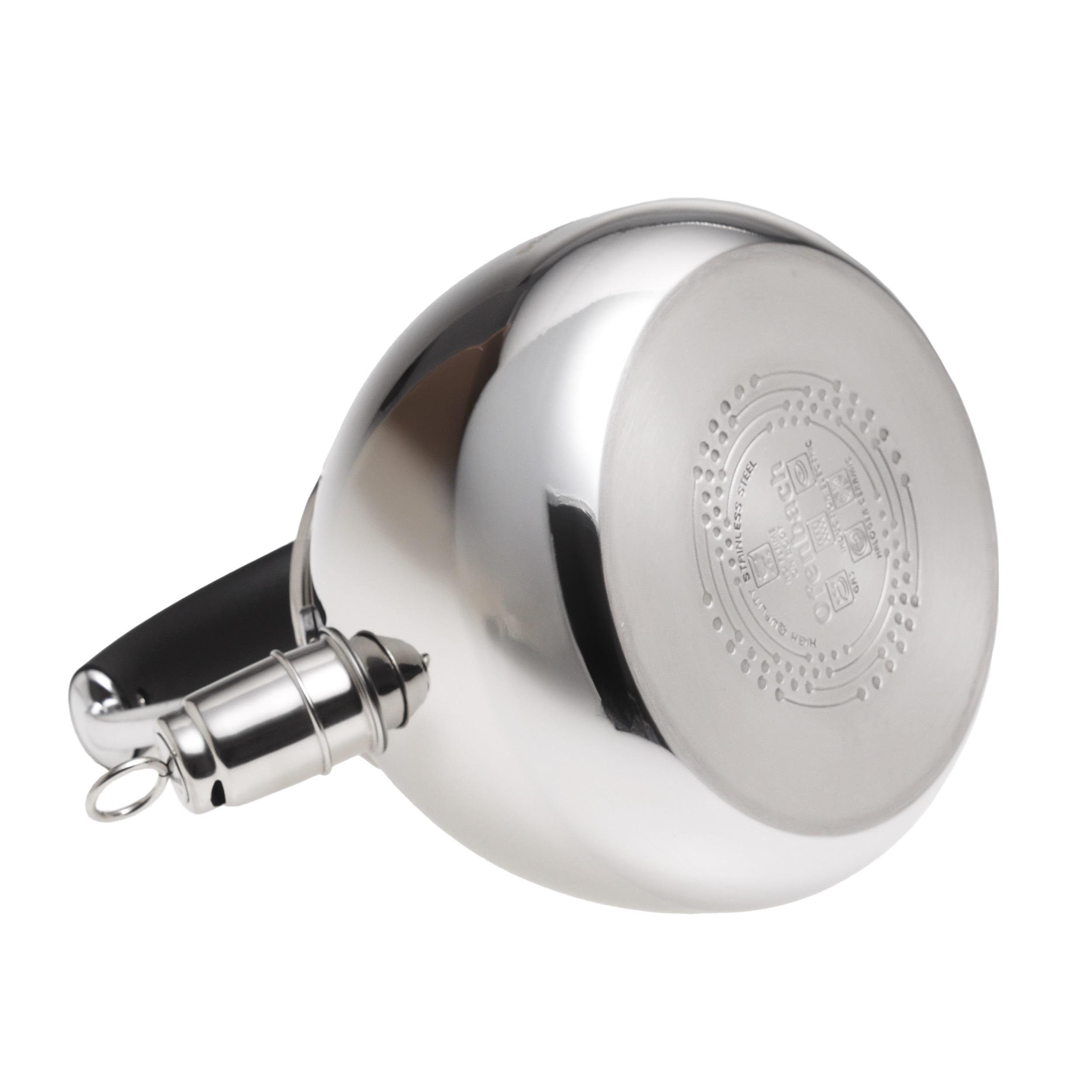 Чайник со свистком и ручкой с покрытием soft touch Ofenbach KM-100310 из нержавеющей стали 2,5 л Стальной (150-84-100310) - фото 2 Чайник со свистком и ручкой с покрытием soft touch Ofenbach KM-100310 из нержавеющей стали 2,5 л Стальной (150-84-100310) - фото 2