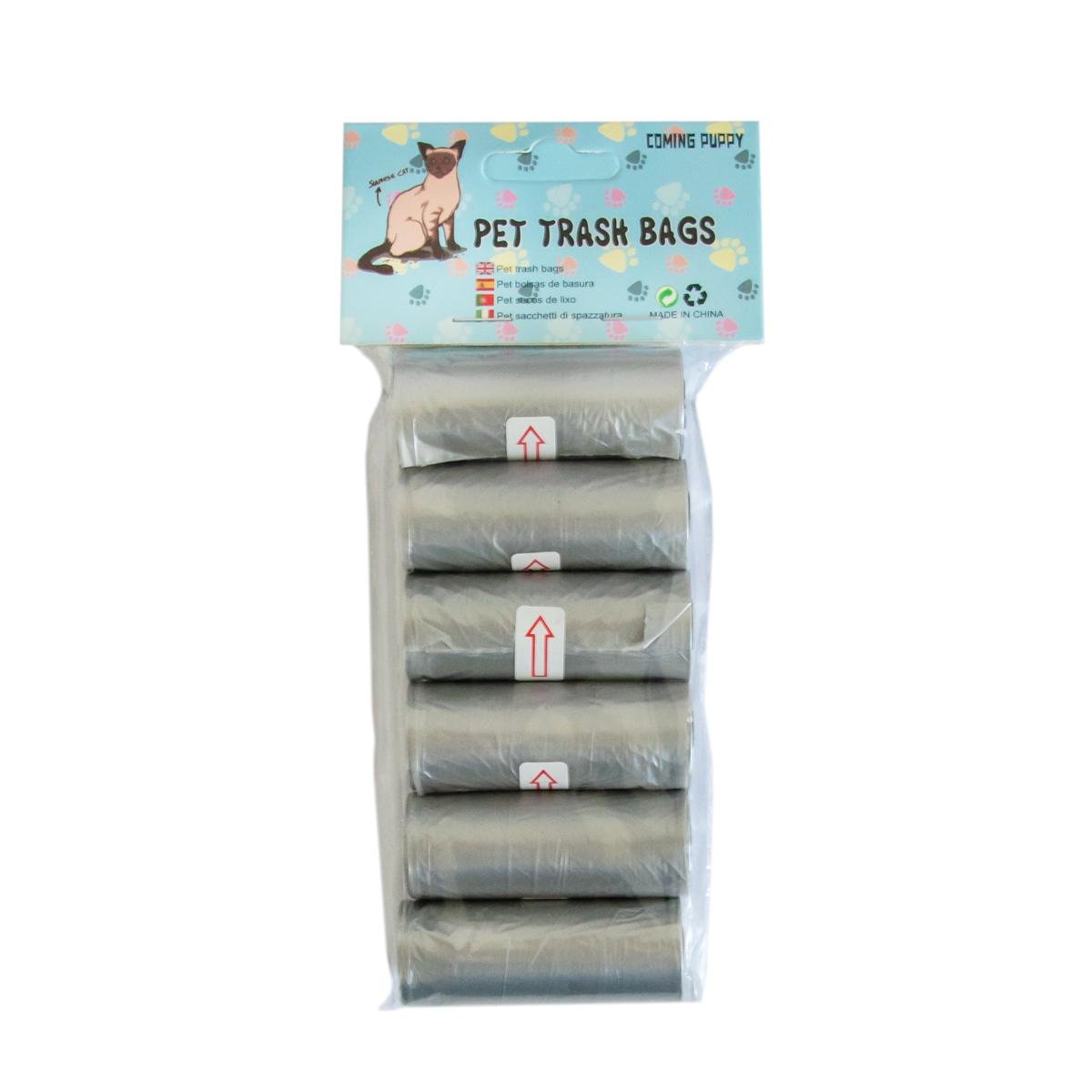 Пакети для прибирання за собаками Pet Trash Bags Coming Puppy (1010155-Gray)