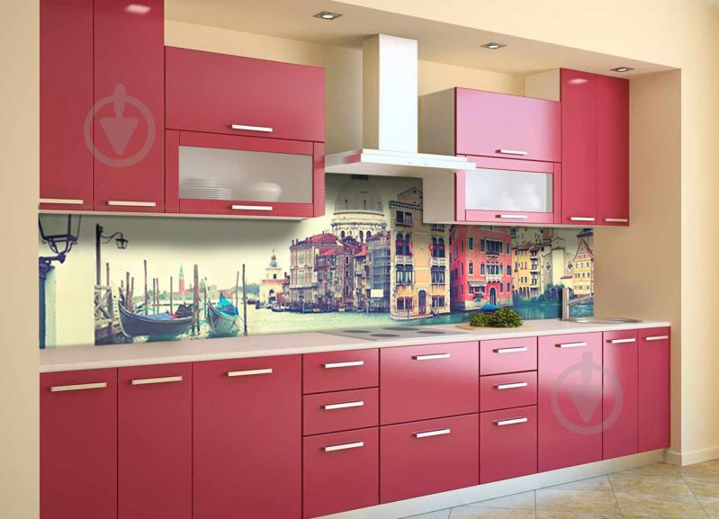 Скинали на кухню Zatarga «Утро в Венеции» 600х2500 мм виниловая 3Д наклейка кухонный фартук самоклеящаяся Z180576